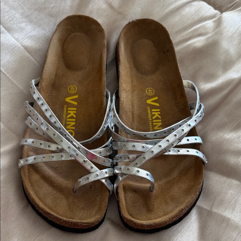 Women's Silver Sandals comfort revolution Viking size 40